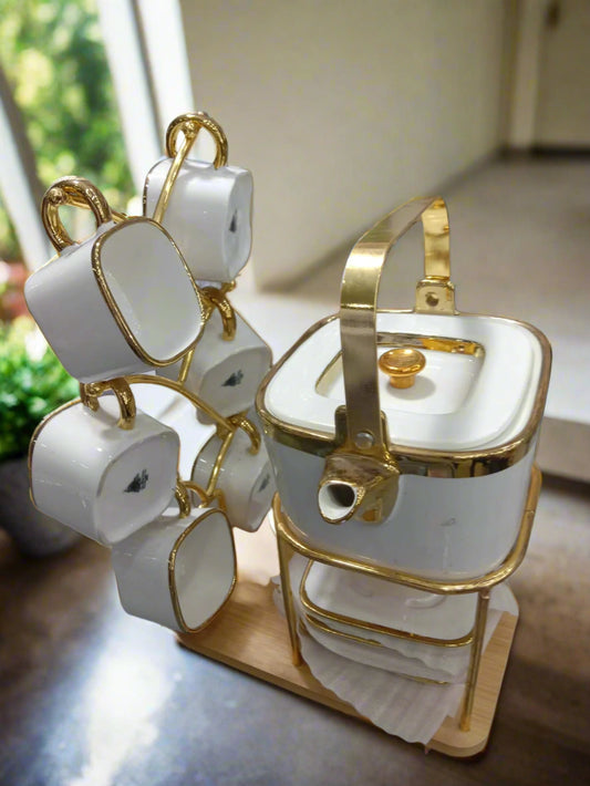 Coffee Set with Bamboo Base